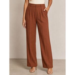 Nine West Rust Wide Leg Dress Pants Trousers Size 2 High Rise Tailored Office